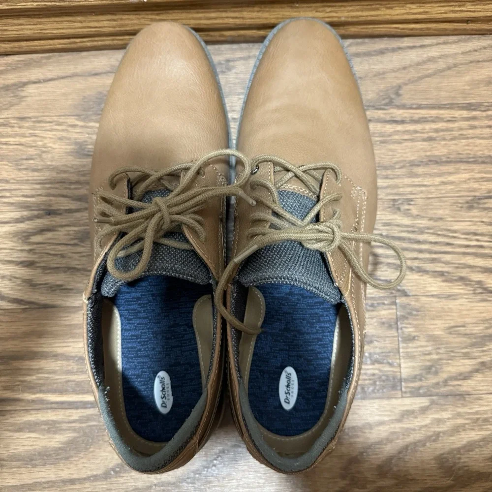 Dr. Scholls Sync Mens Size 11‎ Oxford Sport Shoe Comfort Brown Leather Lace Up